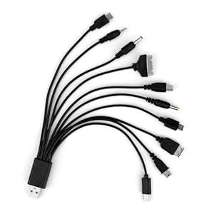 Multi Charger 10 in 1 Universal Usb Cable Multi Charger Adapter Universal Charger with Multiple Heads, Multi Phone Charger USB Charging Cable for iPhone PSP HTC LG Samsung Nokia Charger