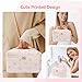 MZLUWM Large Travel Quilted Makeup Bag，Cute Bow Cotton cosmetic bag, Fashionable aesthetic makeup bag,Coquette Aesthetic Floral Travel Toiletry Bag for Women and Girls