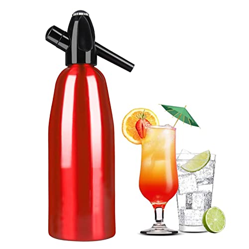 1 Litre De Soda Siphon Bouteille, Soda Siphon Seltz Cocktail Barman Acier Inoxydable, Production De Soda Gazée Eau Pétillante Pour Jus De Boisson Cocktail...