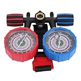 Aolidsive Verteilermanometer-Set, HVAC-Druckmessgerät aus Aluminiumlegierung für Kältemittel R134 R22 R410A, Ideal für Fachleute für Klimaanlagenwartung und -prüfung