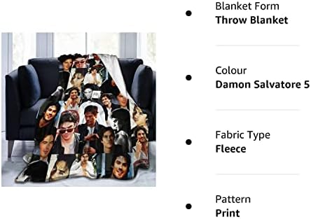 HGdggvd Damon Salvatore Ian Somerhalder Blankets Throws Plush Fuzzy Soft Warm Hugs Suitable for Girls Women in The Sofa Bed Office Couch Room