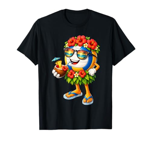 Cute Hawaiian Beach Volleyball Tropical Summer Vacation T-Shirt