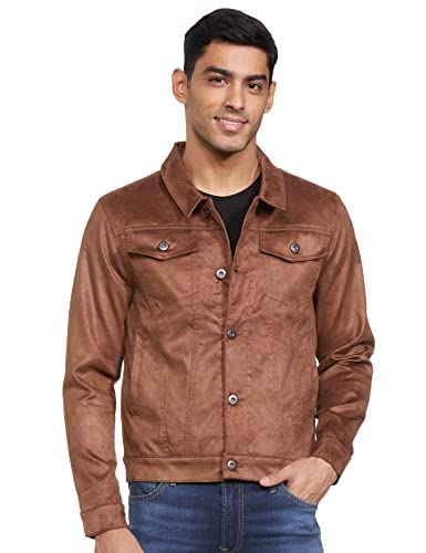 Image of Max Polyester Men Solid Full Sleeves Regular Fit Standard Length Jacket