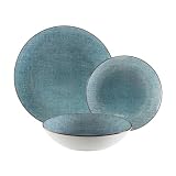 Versa Vajilla 18 Piezas Tela, Estilo Moderno, 3x26,5x26,5 cm, Porcelana, Azul