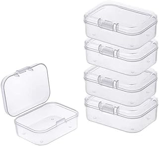 12 PCS Storage Boxes with Lids Mini Beads Small Plastic Storage Box Containers with Flip-Up Lid Small Clear Organizer Square Box for Collecting Small Items Jewelry Crafts Game Pieces