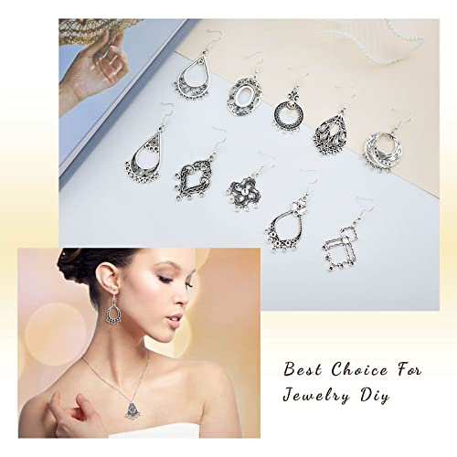 Jialeey Antiqued Tibetan Silver Earring Chandelier Earring Jewelry Making Kit For Earring Drop And Charm Pendant Assorted Pack (30Pair 60Pcs) #TOP3