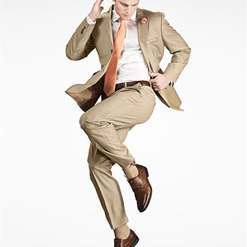 Costume homme boutonnage simple veste chic revers cranté - 3