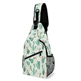 VSOFMY Cactus Sling Bag for Men Women Crossbody Sling Backpack Bag for Travel Hiking Daypack Chest Bag
