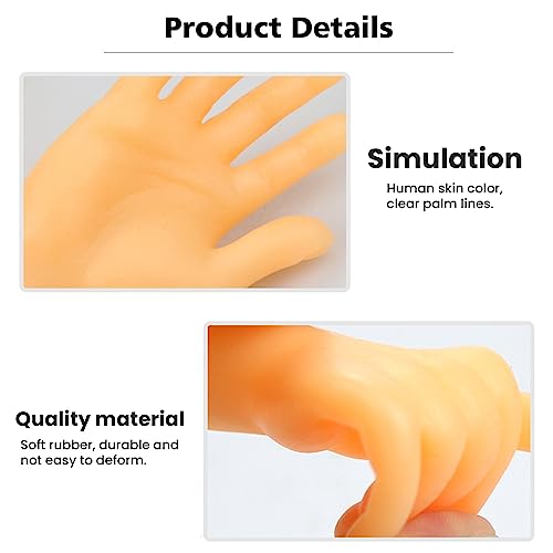 Image of ZAKVOOR 16 Pcs Tiny Finger Hands Mini Realistic Little Small Hands Puppets for Show Gag Performance Party Favors, 8 Left & 8 Right
