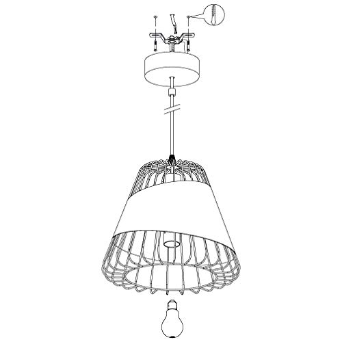 Lámpara de techo negra y dorada para iluminar salones oscuros 6