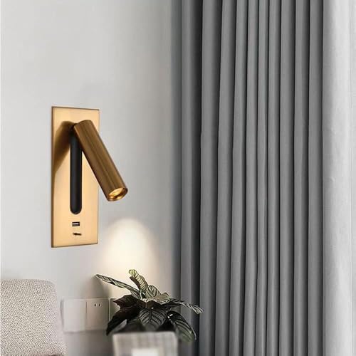 Aplique de pared LED para cabecera y lámpara de lectura con USB 4