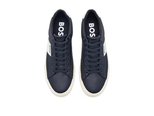 Image of BOSS Men's Aiden Logo Block Leather Low Top Sneakers