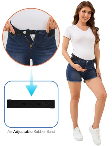 Image of PACBREEZE Women's Maternity Mid-Rise Stretch Denim Shorts Trendy Soft Frayed Hem Pregnancy Shorts, S-XXL