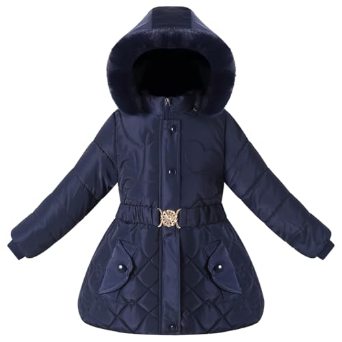 Image of Podgina Little Girl Puffer Jacket 7-8 Years Old Heavyweight Winter Coat Kid Snow Clothes