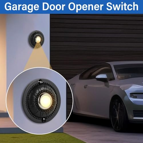 Timbre de puerta redondo negro para pared con cable y LED 4