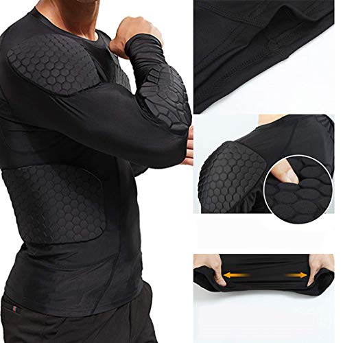 Adult Body Safe Guard Padded Protective Shirt Shoulder Back Elbow Protector For Football Soccer Baseball Basketball Hockey Rugby Snowboard Mma Skateboarding Parkour Cycling Ice Skiing Paintball M #TOP2