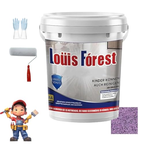 Louis Forest Epoxy Floor Paint, Epoxy Colored Sand Floor Coating Self Leveling, High Gloss Marble Finish effect Coating for Indoor and Outdoor (Purple,2KG)