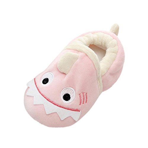 KONFA Toddler Baby Boys Girls Cartoon Shark Soft Home Slippers Boots,for 0-24 Months,Indoor Household Keep Warm Premium Shoes (Pink, 12-24 Months)