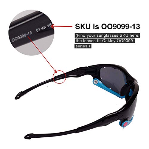 Walleva Replacement Lenses For Oakley Split Jacket Sunglasses - Multiple Options Available (Black - Polarized) #TOP4