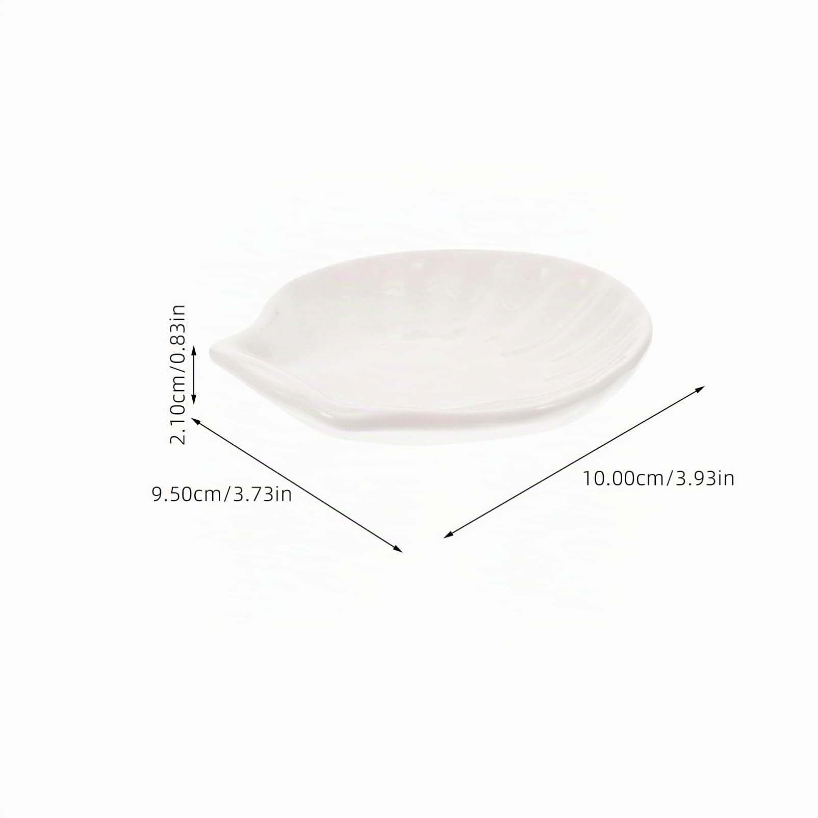 Assiette à Goûter en Céramique 6Pcs, Plat Coquille Blanc