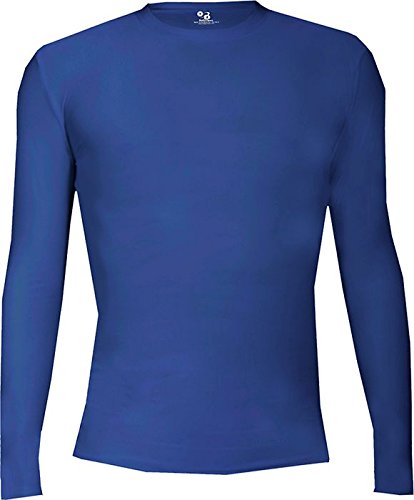 Badger Sports Pro Compression L/S Crew Royal Blue Small