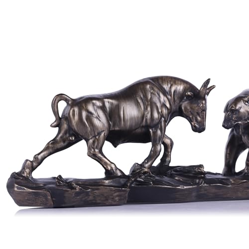 Estatua de Toro y Oso Decorativa de Resina para Oficina miniatura 4