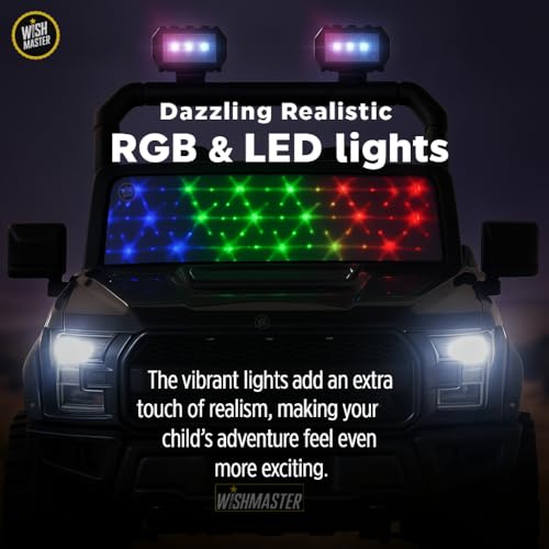 Image of Wish Master 4x4 Off-Road Electric Ride-On Jeep for Kids | 12V Battery, Remote & Manual Drive | Big Size Jeep with Music, Lights & Safety Belt