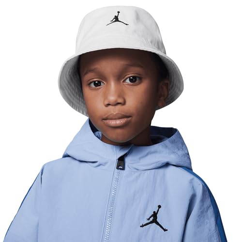 Jordan - Sombrero de cubeta para niño (niños Grandes), Blanco, 8