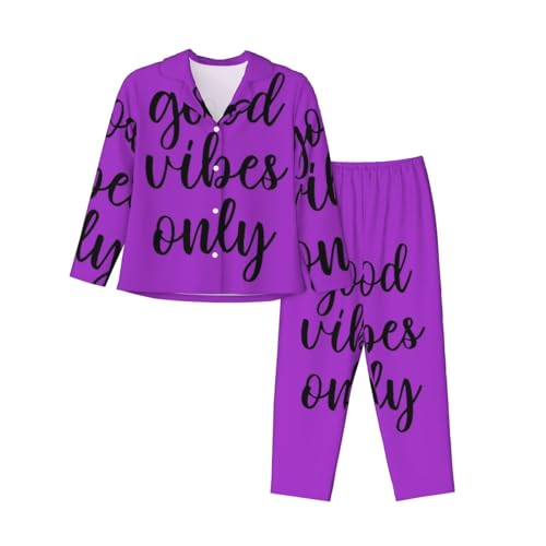 Ensemble de pyjama à manches longues femme vêtement de nuit boutonné ample et confortable XXL