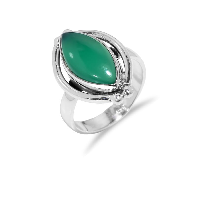 Bague de fiançailles en argent et onyx vert pour sublimer vos promesses