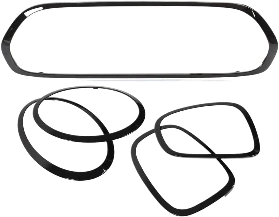 Gloss Black Headlight Taillight Grille Surround Cover Trim Compatible With F55 F56 F57 One Cooper S JCW 2014