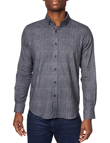 Robert Graham Men's Aristotle Woven, Cotton Long-Sleeve Button-Up Shirt, Black, 3X-Large #TOP22