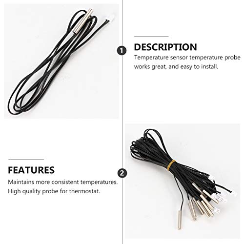 ULTECHNOVO 10Pcs 10K Sensor de Temperatura á  Prova D'água Ntc Termistor de Sonda Térmica Digital p