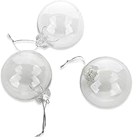 Vista 6 de 6 Piezas de Bolas de Navidad Transparentes, 80mm/3.14 in Bolas de Ornamento de Plástico Transparente Rellenables de Bricolaje con una Cuerda