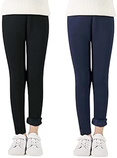 Adorel Girls Fleece Lined Leggings Thermal Trousers Cotton