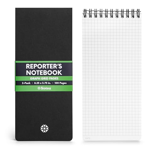 Carnet de notes de poche à spirale Notsu reporter bloc-notes quadrillé papier épais de terrain