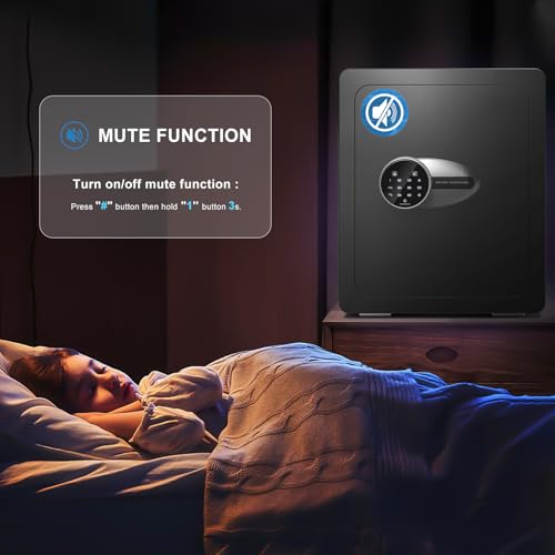 BONANO 2.0 Cub Safe Box, Home Safe mit Stummschaltfunktion & digitaler Touchscreen- Tastatur, Geldsafe mit feuerfester, wasserdichter Tasche, Safe Box mit abnehmbarem Regal & LED- Licht, Büro, Hotel-7