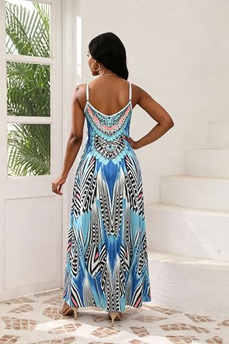 Image of vunahzma Womens Casual Fashion Sleeveless Plus Size Loose Long Sexy Maxi Dress with Pockets