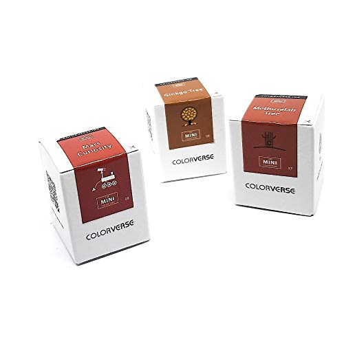 Colorverse Ink - The MINI Collection - 3 Pack - 5ml Fountain Pen Ink Bundle - #08 Mars Curiosity, 57 Methuselah Tree & #59 Ginkgo Tree