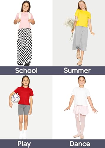 Image of STRETCH IS COMFORT Girls 2 Piece Hoodie Short Sleeve Long Sleeve Crew Neck Top and Leggings Set Kids Thermals Underwear Set