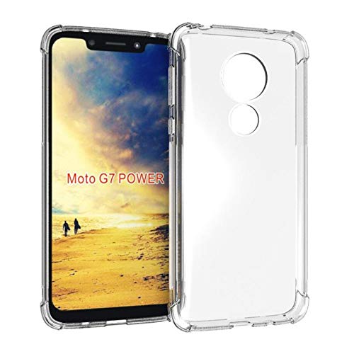 Soezit Moto G7 Power, EXLUSIVE Bump Side Air Cushion Dual Layer Transparent Ultra Clear Finish Silicon Slim Back Cover Case for Moto G7 Power