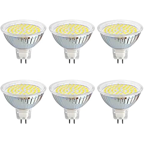 Akynite MR16 GU5.3 5W LED Cool White 6000K, 500LM, AC DC 12V, 120° Beam Angle, GU5.3 35W 50W Replacement, 50mm MR16 GU5.3 Spotlight Bulbs Daylight White for Bathroom, not dimmable, Pack of 6 Cover