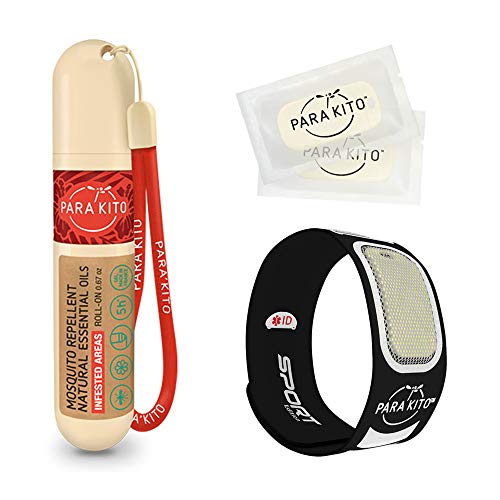 PARA'KITO Mosquito Repellent Bundle - 1 Roll-on Gel | 1 Black Sport Band