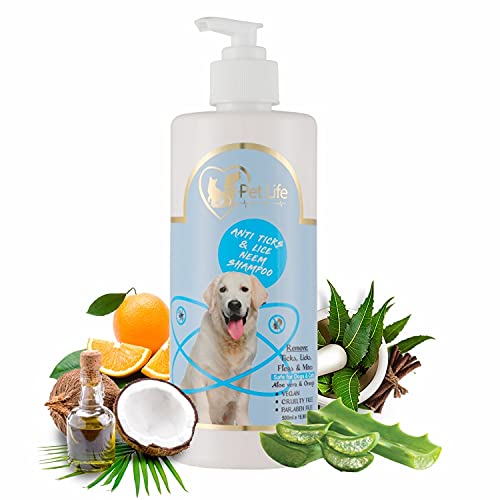 Pet Life Pure Organic Anti Ticks & Lice Neem Shampoo for Healthy Shiny Coat for Dogs, Puppy Kitten, Cats Nourishing Hair & Body Wash Suitable for All Pet Types (500 ML) (B095Z19YTR) Amazon Price History, Amazon Price Tracker