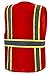 CAL PACIFIC Red Two Tones Safety Vest,With Multi-Pocket Tool (2X)