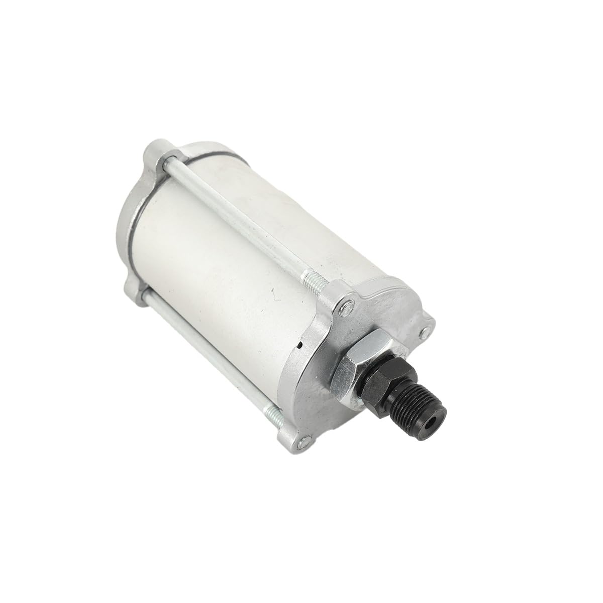 Druckluftmotor, 10 bar Druckluftmotor kompatibel mit pneumatisch angetriebene Hydraulikpumpen, Gehäuse mit Stehbolzen, 130mm Zylinderlänge, 1/4'' Gewinde Luftanschluss, silber
