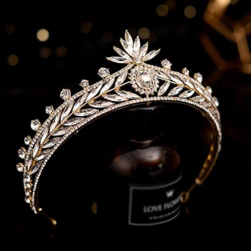 Tiaras nupciales de hojas de cristal y accesorios para cabello de boda 4