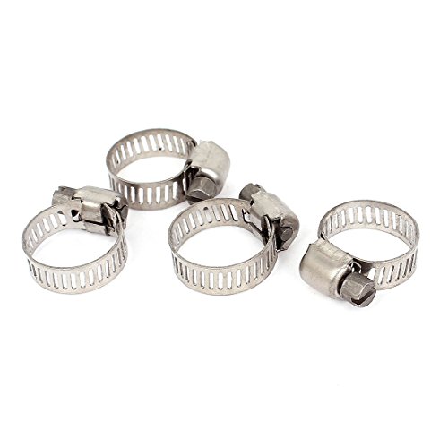 Aexit Adjustable 13-19mm Clamps Cable Tight Coolant Hose Pipe Fitting Worm Gear Strap Clamps Clamp 4pcs