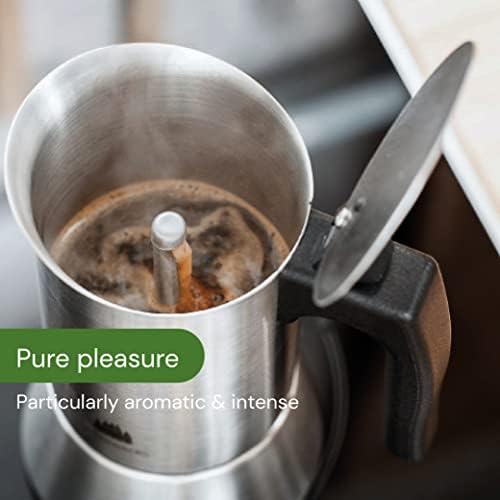 Groenenberg Espresso Maker | Moka Pot Induction | 4-6 Cup stovetop Coffee Maker (200-300 ml) | Stainless Steel Italian Coffee Maker incl. Extra sealings & Manual (4 Cup, 200 ml)