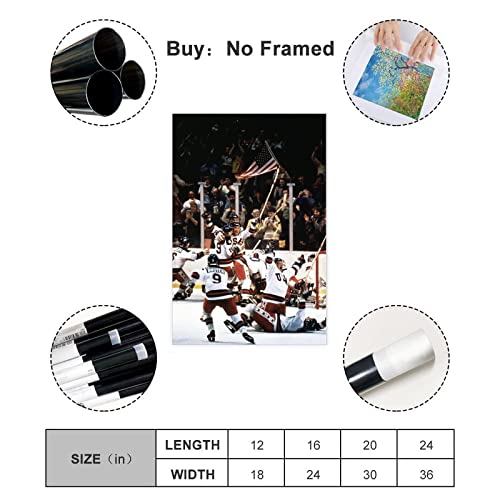 Yolanch 1980 Olympic Hockey Miracle On Ice Olympic Poster Sport Motivational Poster Canvas 90S Wall Art Room Aesthetic Posters Wall Art Decor Print Picture Paintings For Living Room Bedroom Decor #TOP1